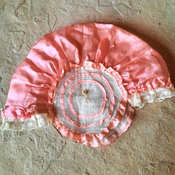 1920\'s silk bathing cap w/ lace embroidery main image 4
